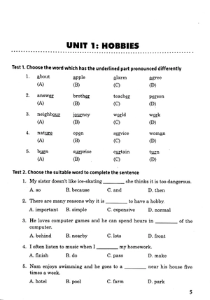 bài tập trắc nghiệm tiếng anh lớp 7 (không đáp án)