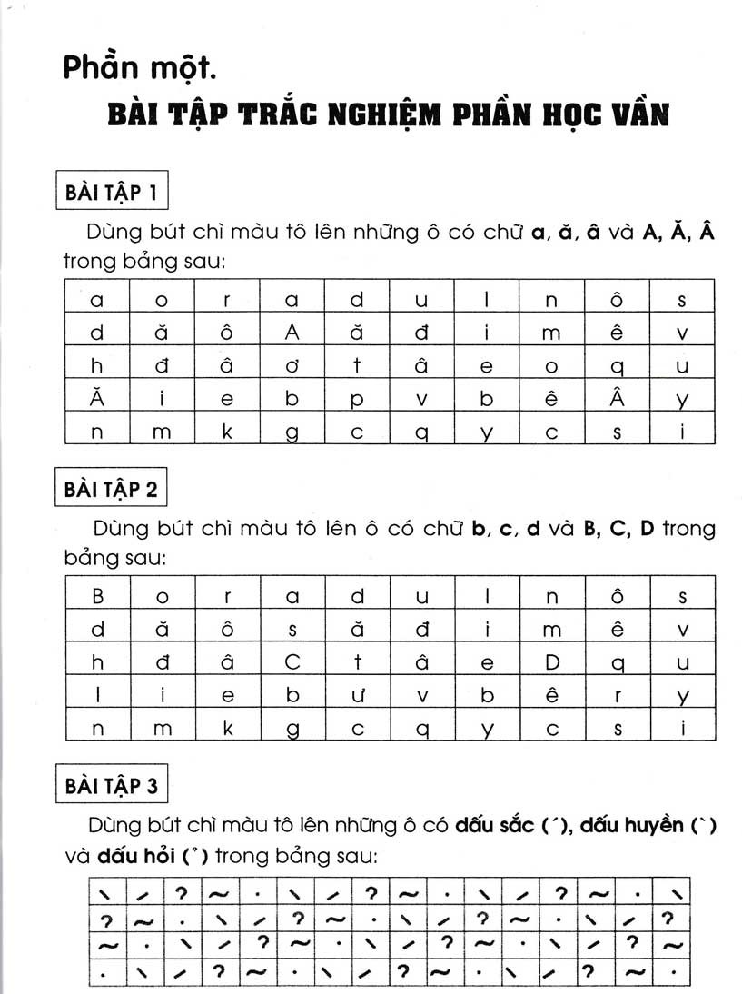 bài tập trắc nghiệm tiếng việt 1 (theo chương trình tiểu học mới định hướng phát triển năng lực) - tái bản