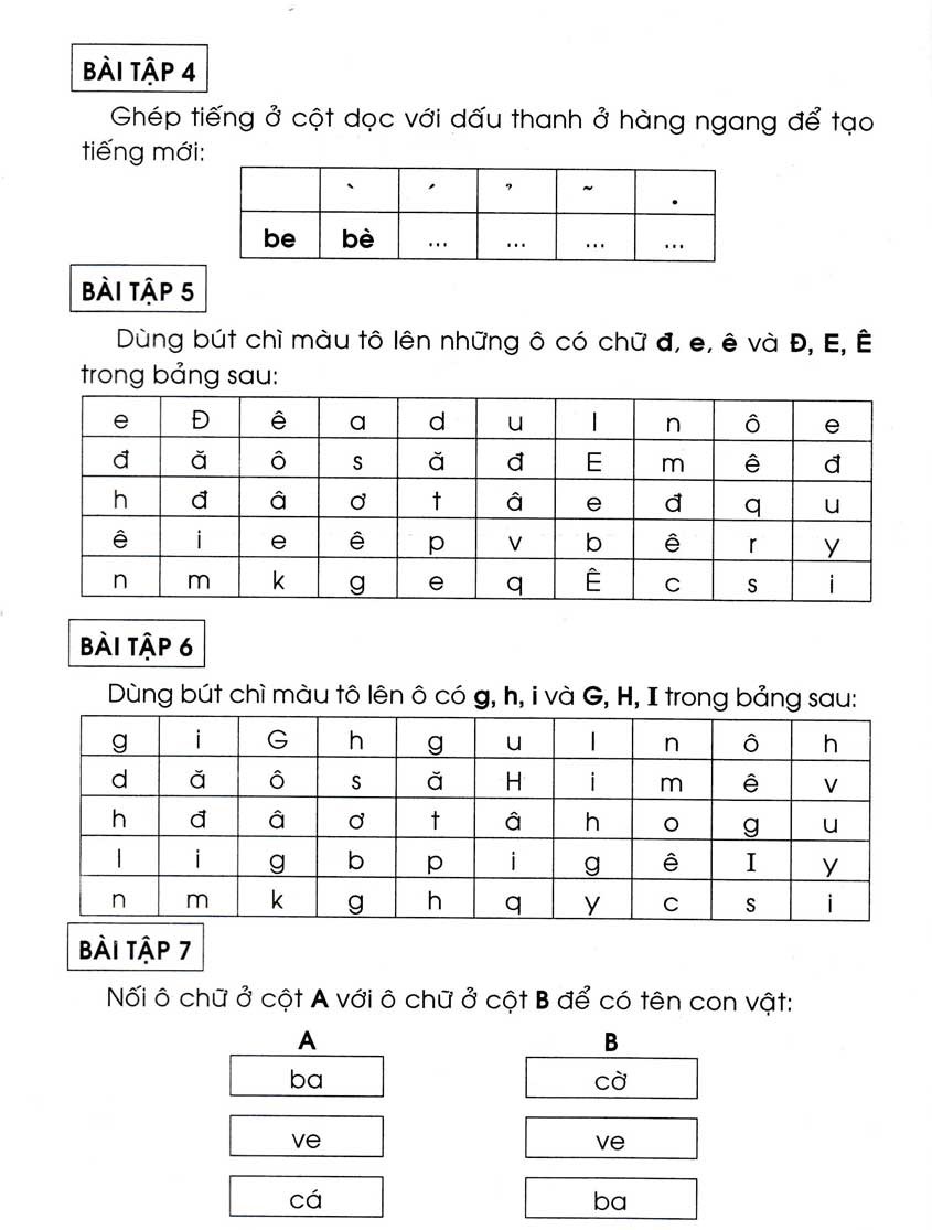 bài tập trắc nghiệm tiếng việt 1 (theo chương trình tiểu học mới định hướng phát triển năng lực) - tái bản