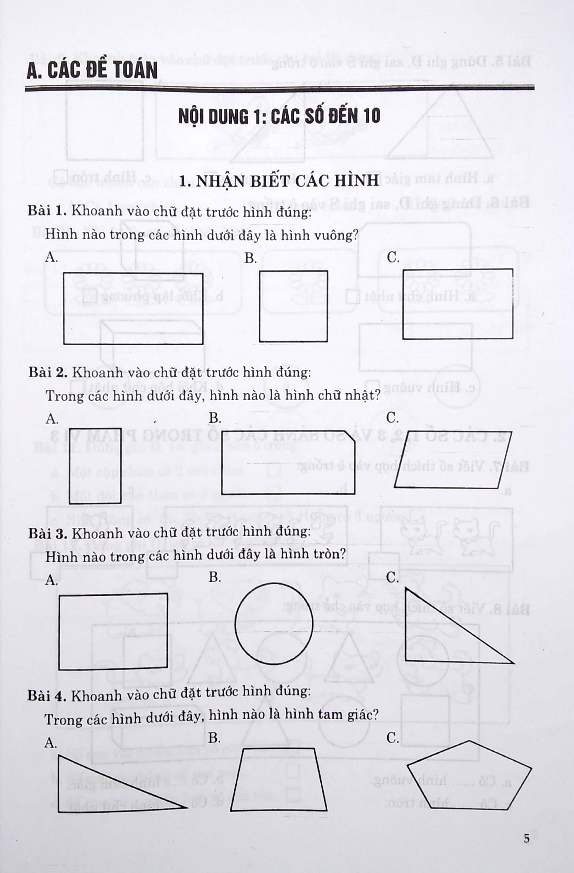 bài tập trắc nghiệm toán 1