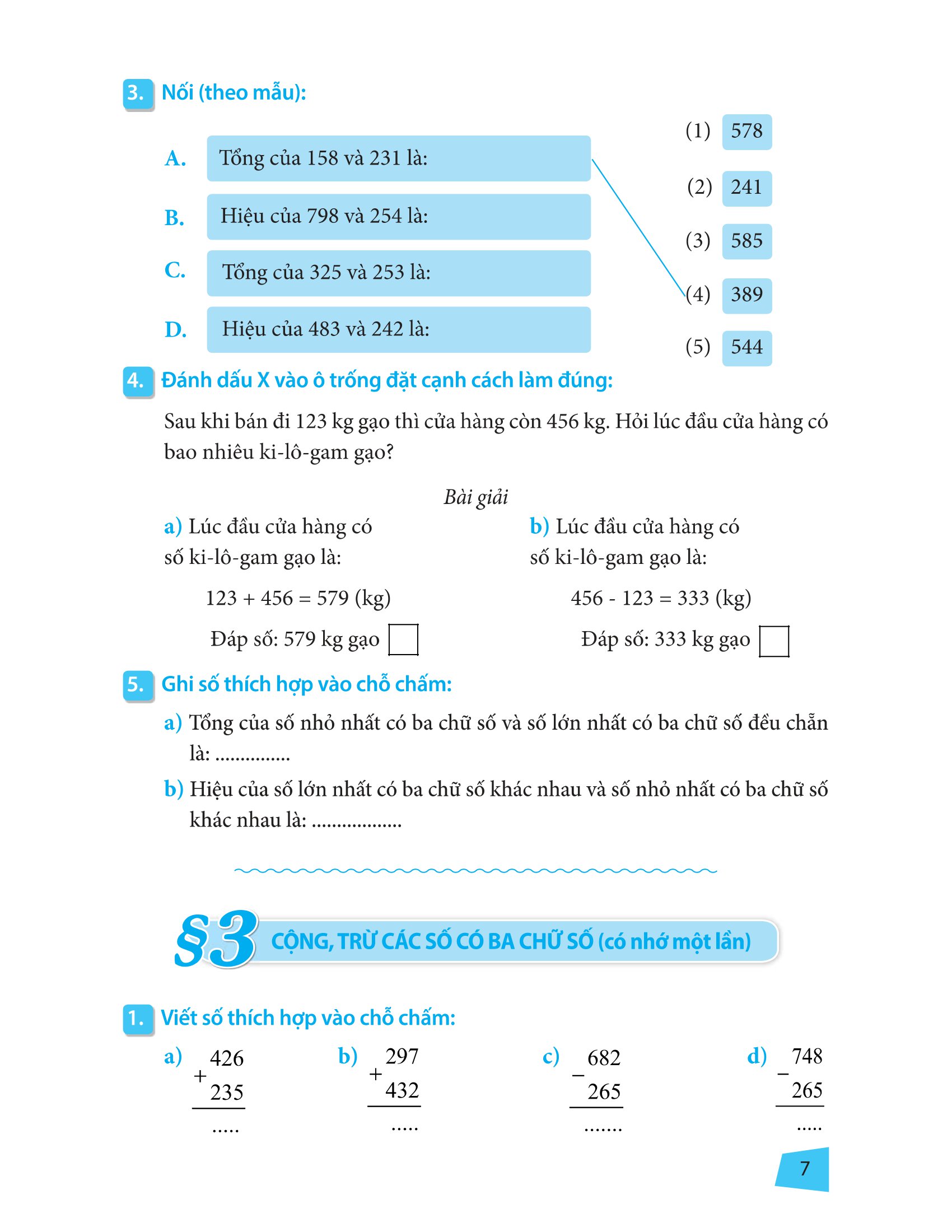 bài tập trắc nghiệm và đề tự kiểm tra toán 3 (2022)