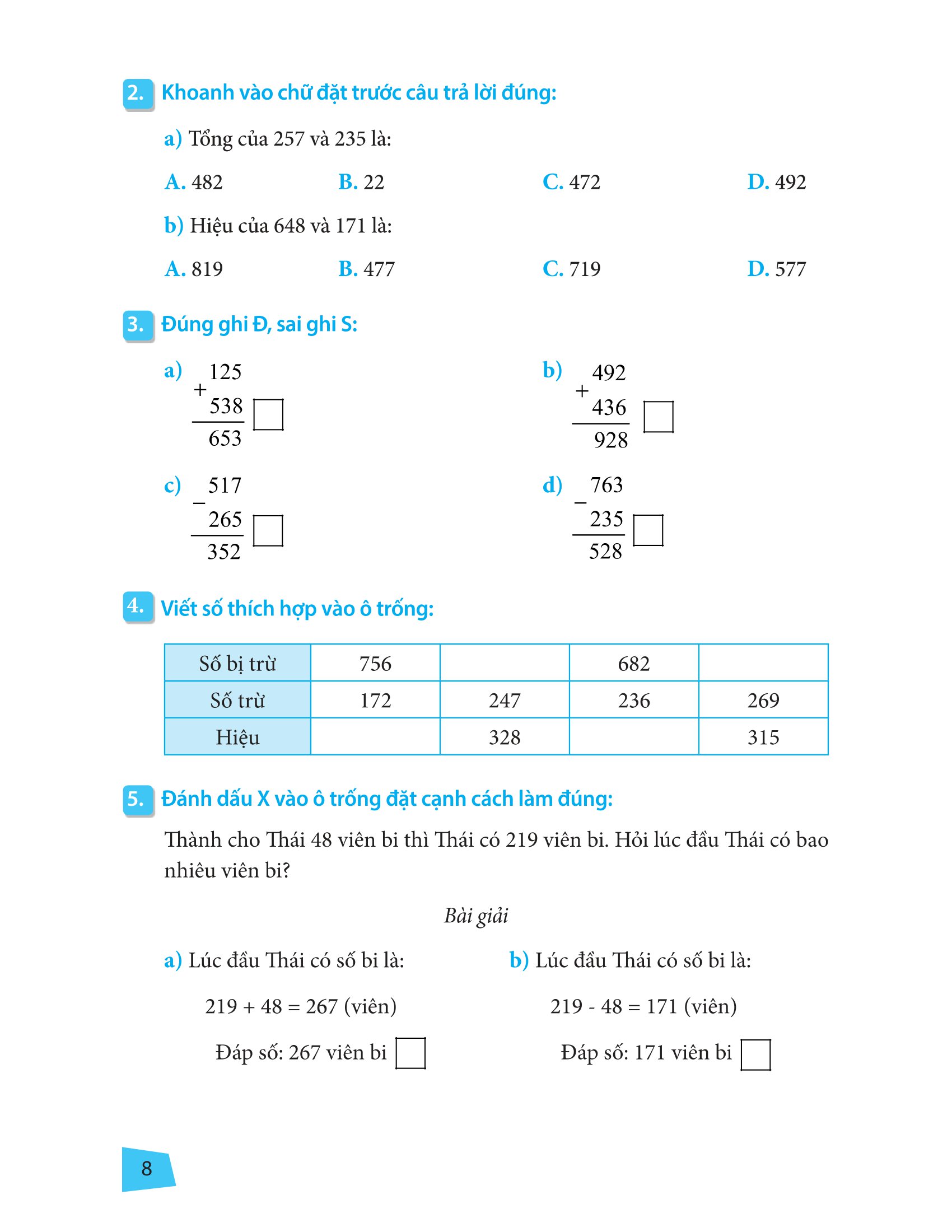 bài tập trắc nghiệm và đề tự kiểm tra toán 3 (2022)