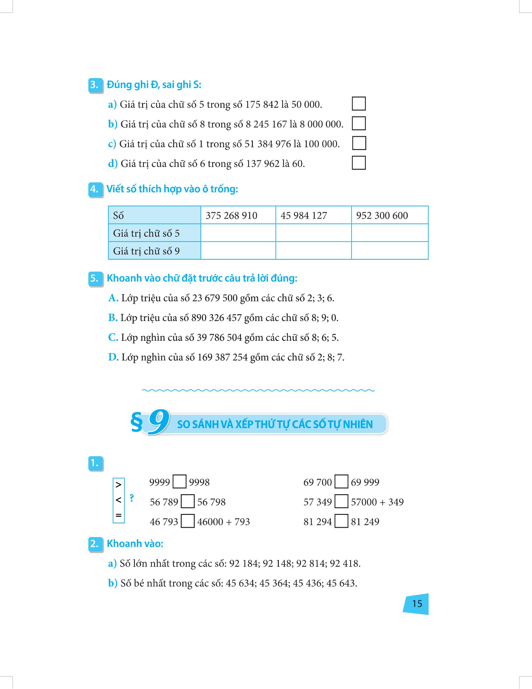 bài tập trắc nghiệm và đề tự kiểm tra toán 4