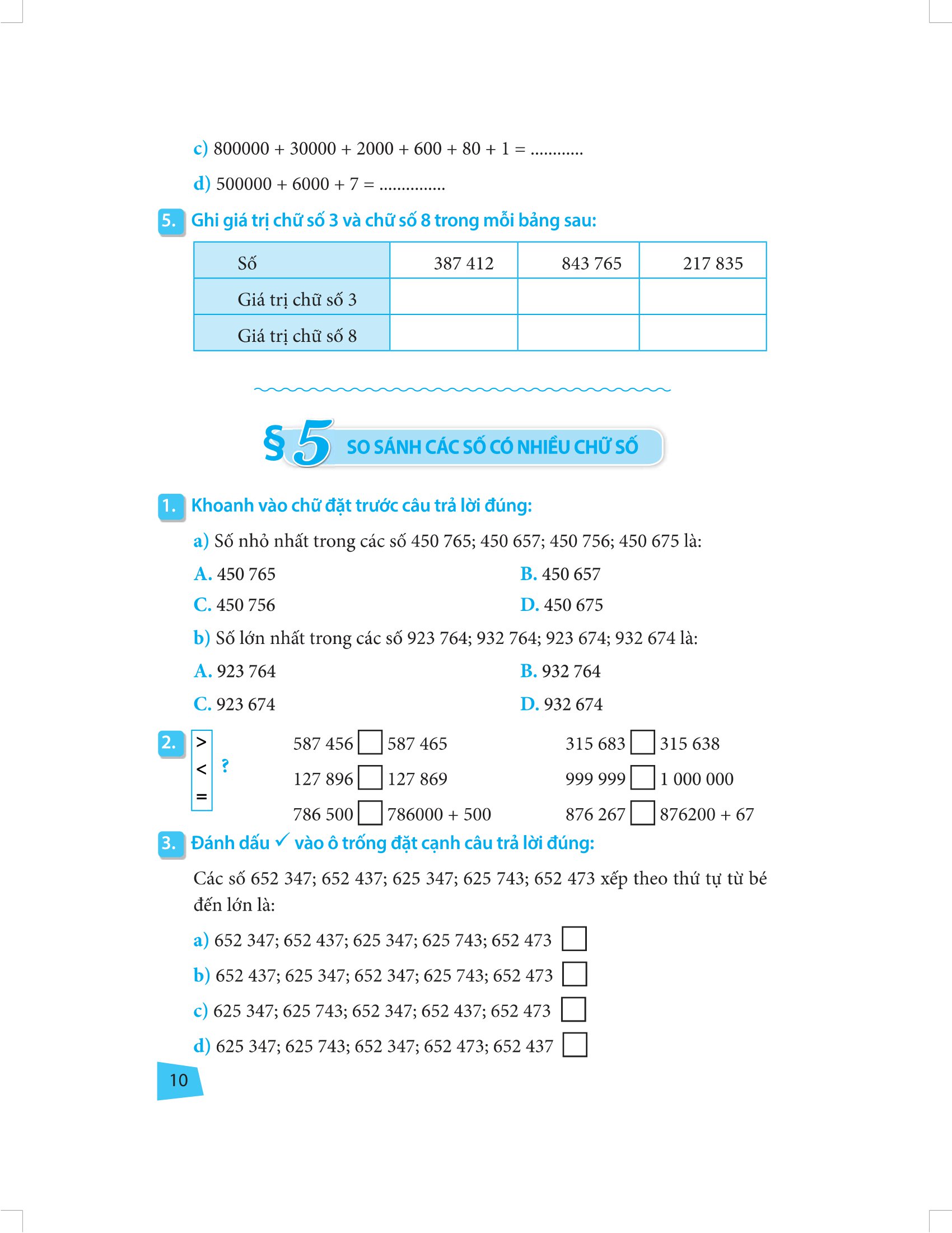 bài tập trắc nghiệm và đề tự kiểm tra toán 4