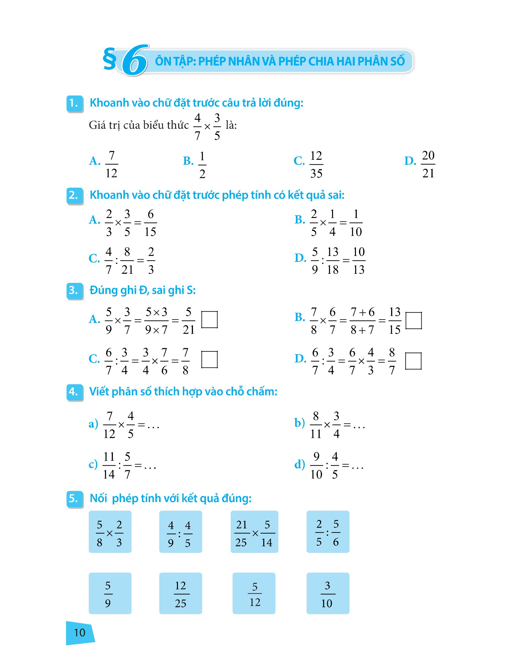bài tập trắc nghiệm và đề tự kiểm tra toán 5