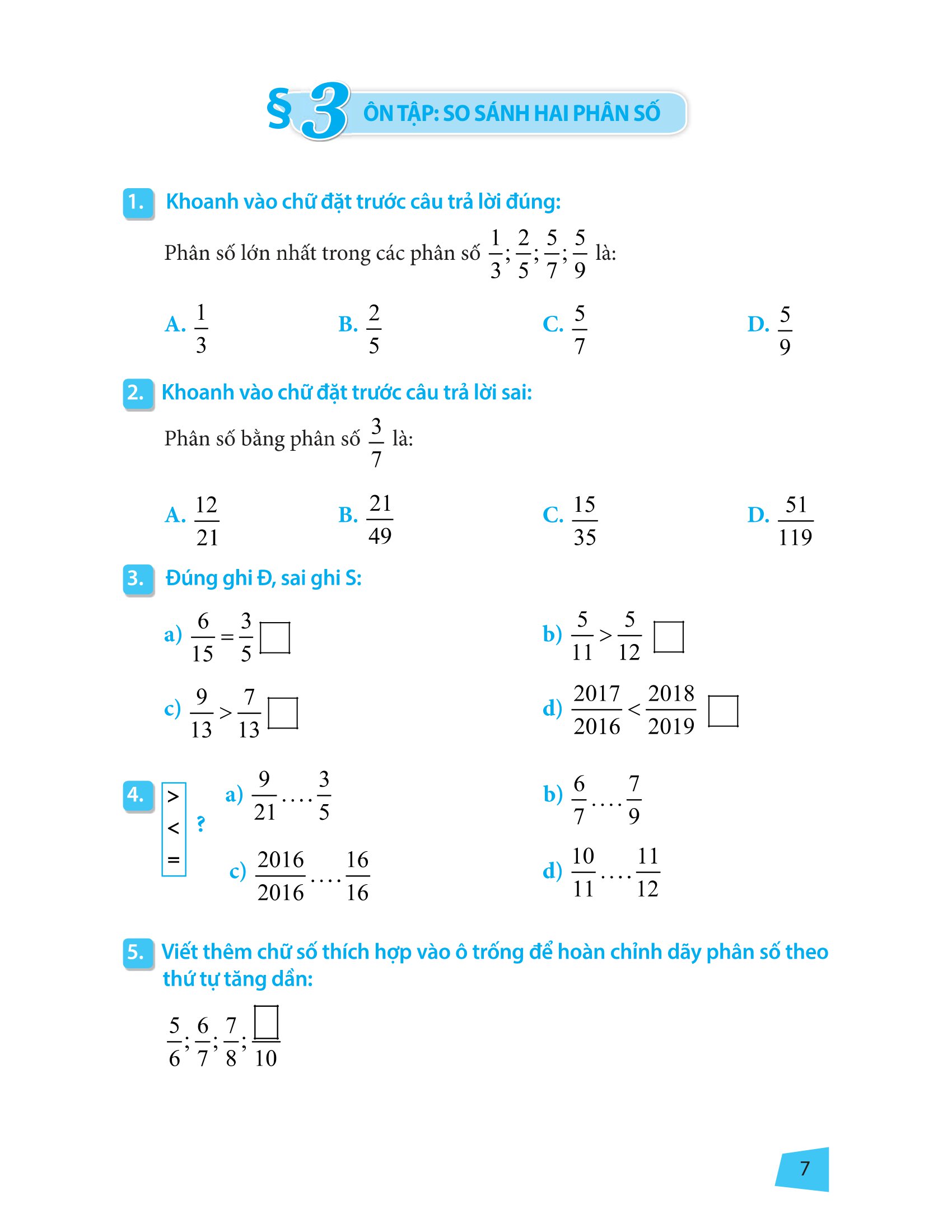 bài tập trắc nghiệm và đề tự kiểm tra toán 5