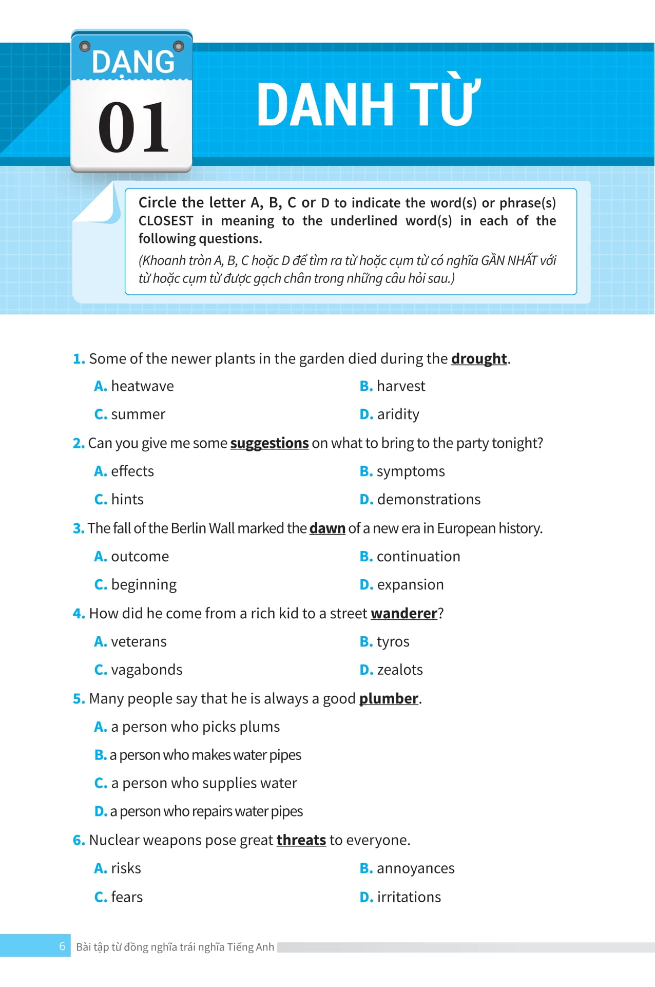 bài tập từ đồng nghĩa, trái nghĩa tiếng anh (ôn thi vào lớp 10 và 10 chuyên)