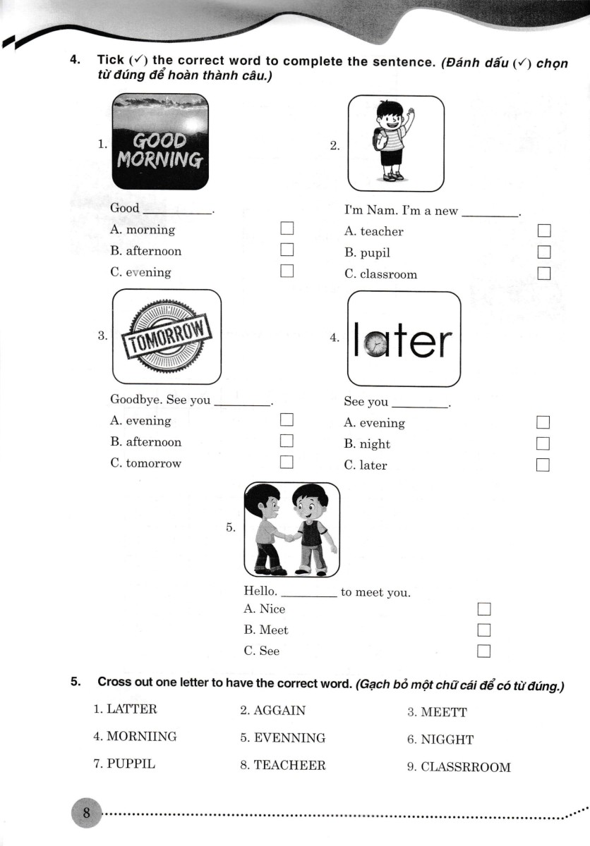 bài tập từ vựng tiếng anh lớp 4 (biên soạn theo chương trình giáo dục phổ thông mới)