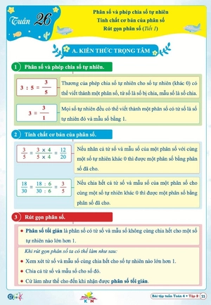 bài tập tuần toán 4 - tập 2 (kết nối)