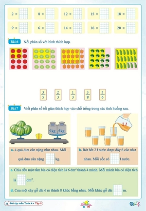 bài tập tuần toán 4 - tập 2 (kết nối)