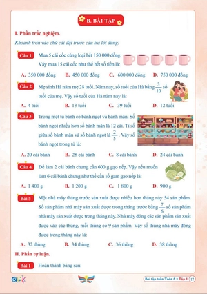 bài tập tuần toán 5 - tập 1 (cánh diều)