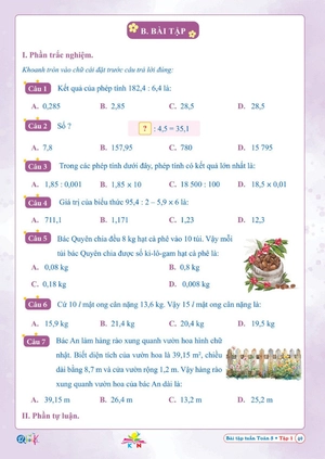 bài tập tuần toán 5 - tập 1 (kết nối)