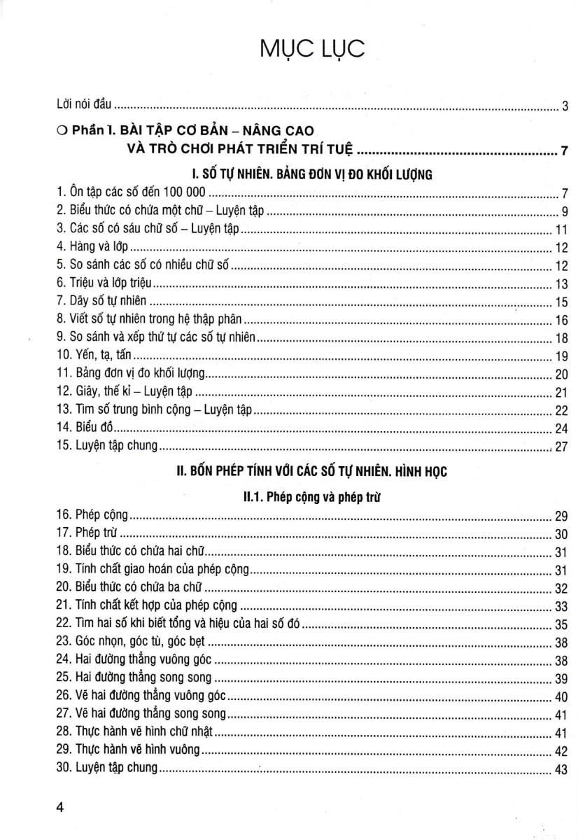 bài tập và trò chơi phát triển trí tuệ toán 4 (dùng chung cho các bộ sgk hiện hành)