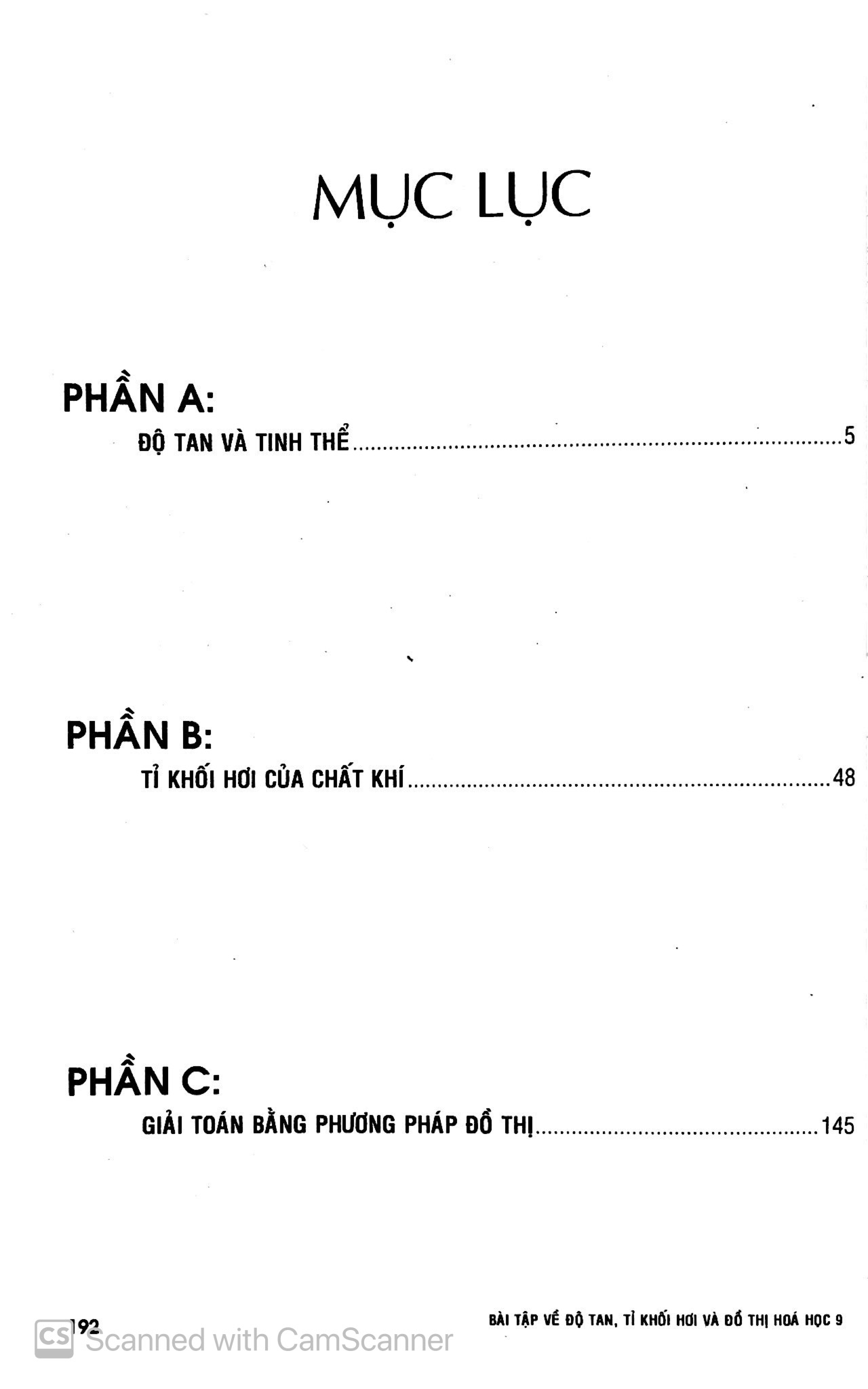 bài tập về độ tan - tỉ khối hơi và đồ thị - hóa học 9