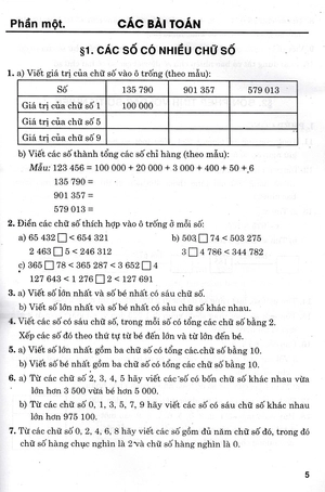 bài tập về số tự nhiên lớp 4 (dùng chung cho các bộ sgk hiện hành)