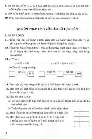 bài tập về số tự nhiên lớp 4 (dùng chung cho các bộ sgk hiện hành)