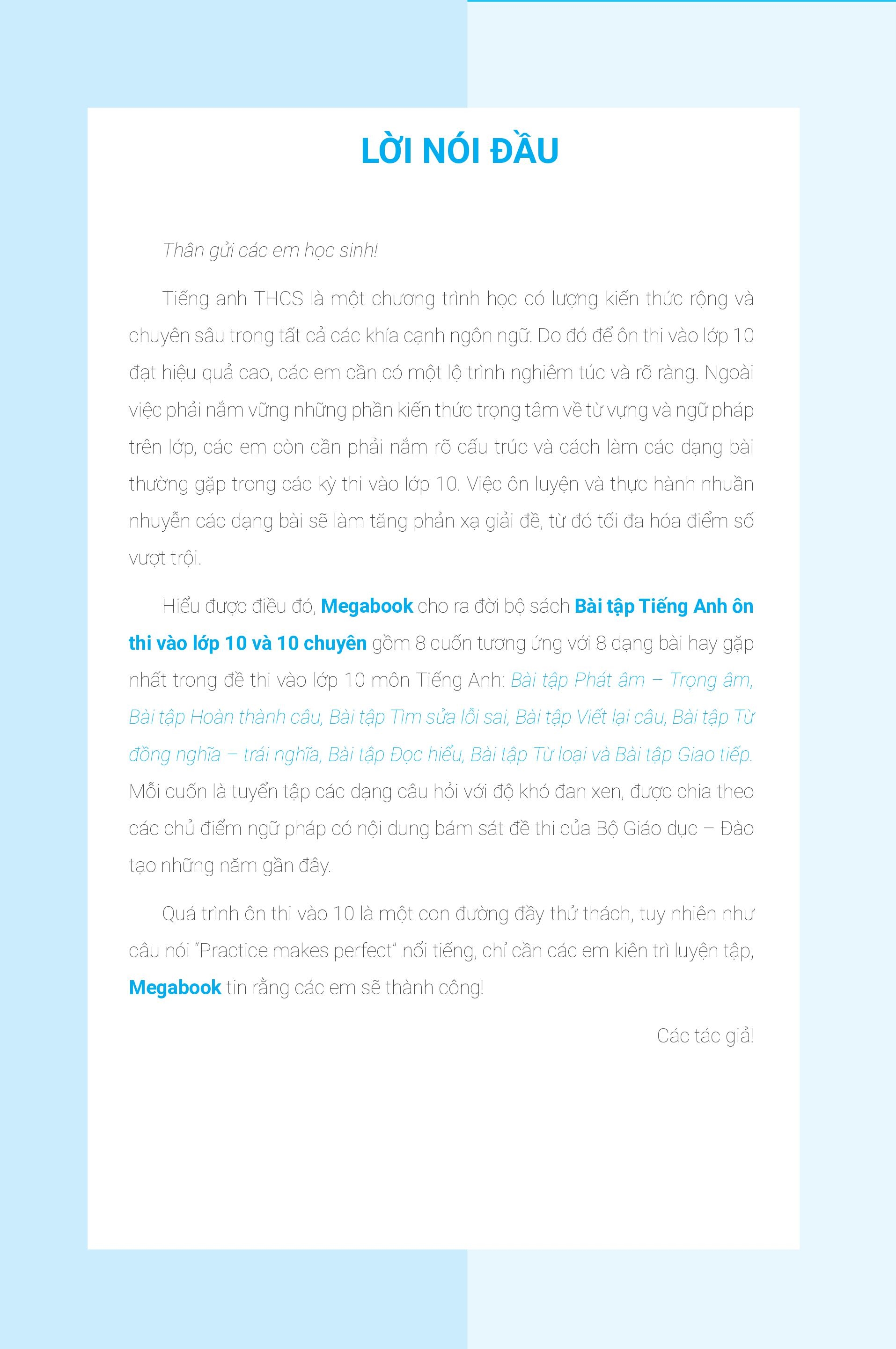 bài tập viết lại câu tiếng anh ( ôn thi vào lớp 10 và 10 chuyên )