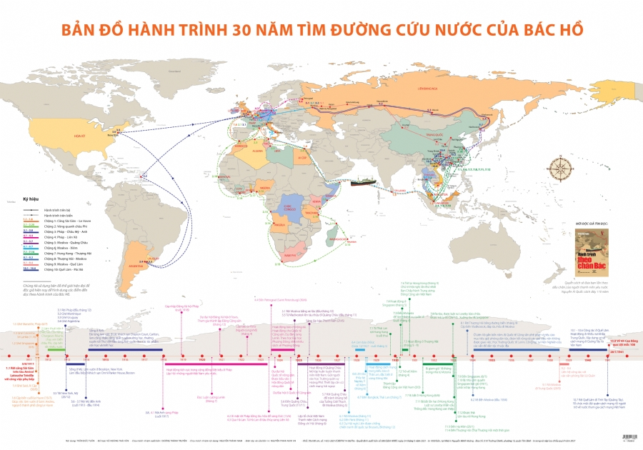 Bản Đồ Hành Trình 30 Năm Tìm Đường Cứu Nước Của Bác Hồ (Tái Bản 2025)