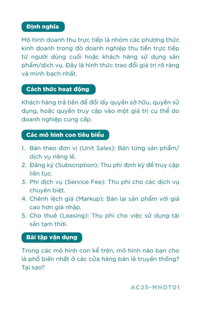 Ban Do Mo Hinh Doanh Thu - Vach Loi Tu Duy, Mo Duong Tang Truong