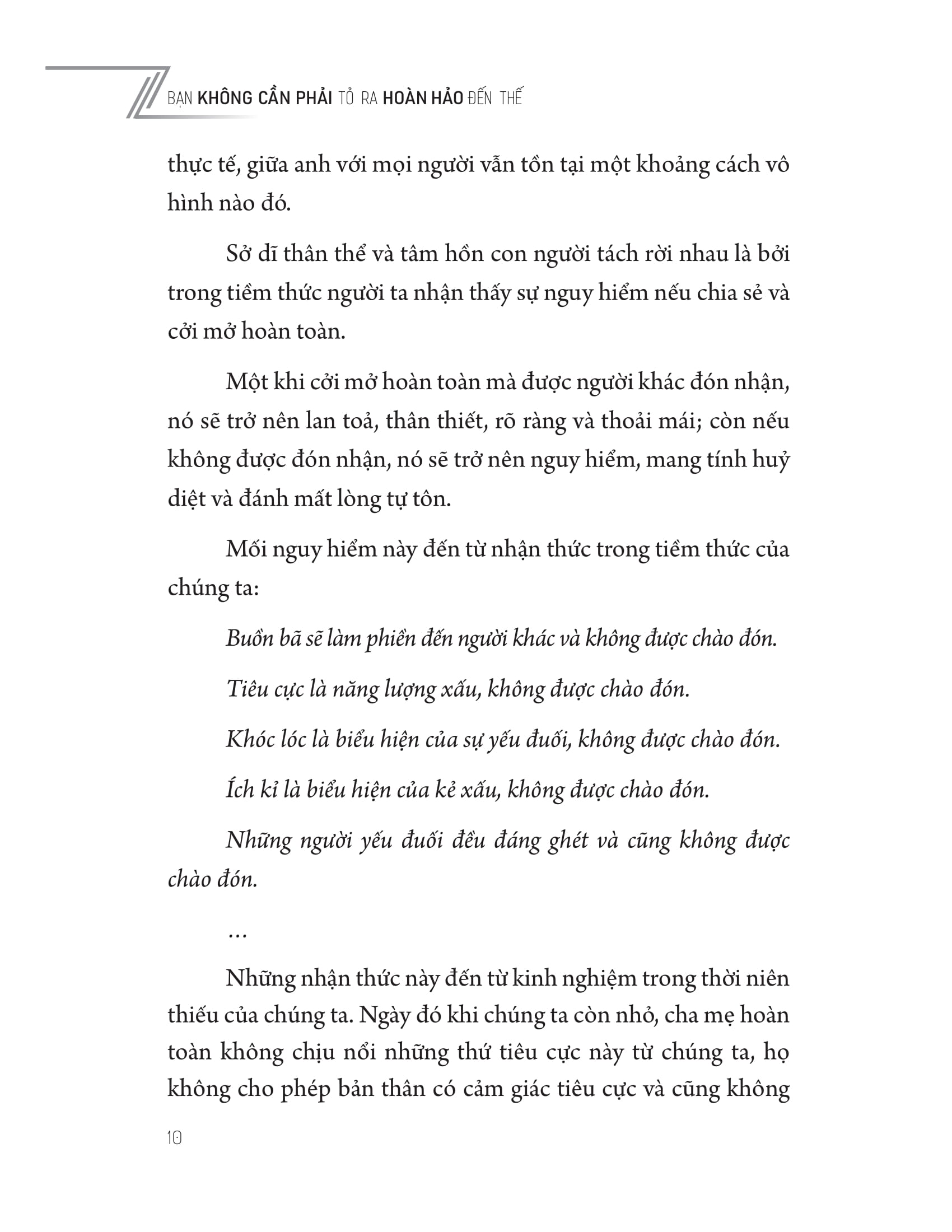 bạn không cần phải tỏ ra hoàn hảo đến thế