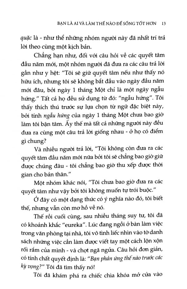 bạn là ai và làm thế nào để sống tốt hơn