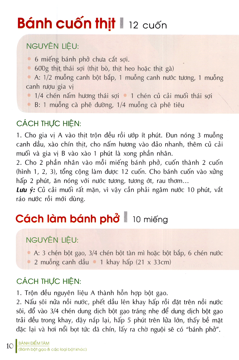 bánh điểm tâm (bánh bột gạo & các loại bột khác)