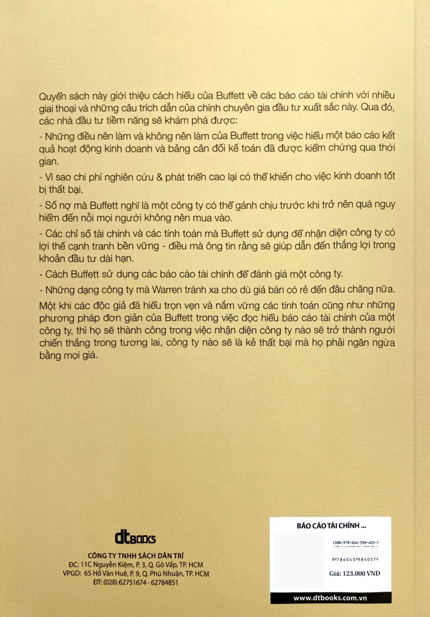 báo cáo tài chính dưới góc nhìn của warren buffett (tái bản 2023)