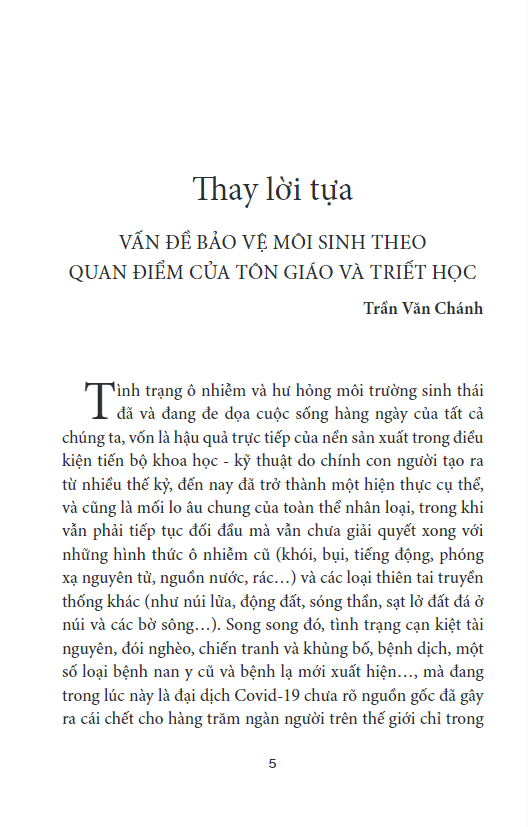 bảo vệ môi trường - qua góc nhìn của tôn giáo và triết học