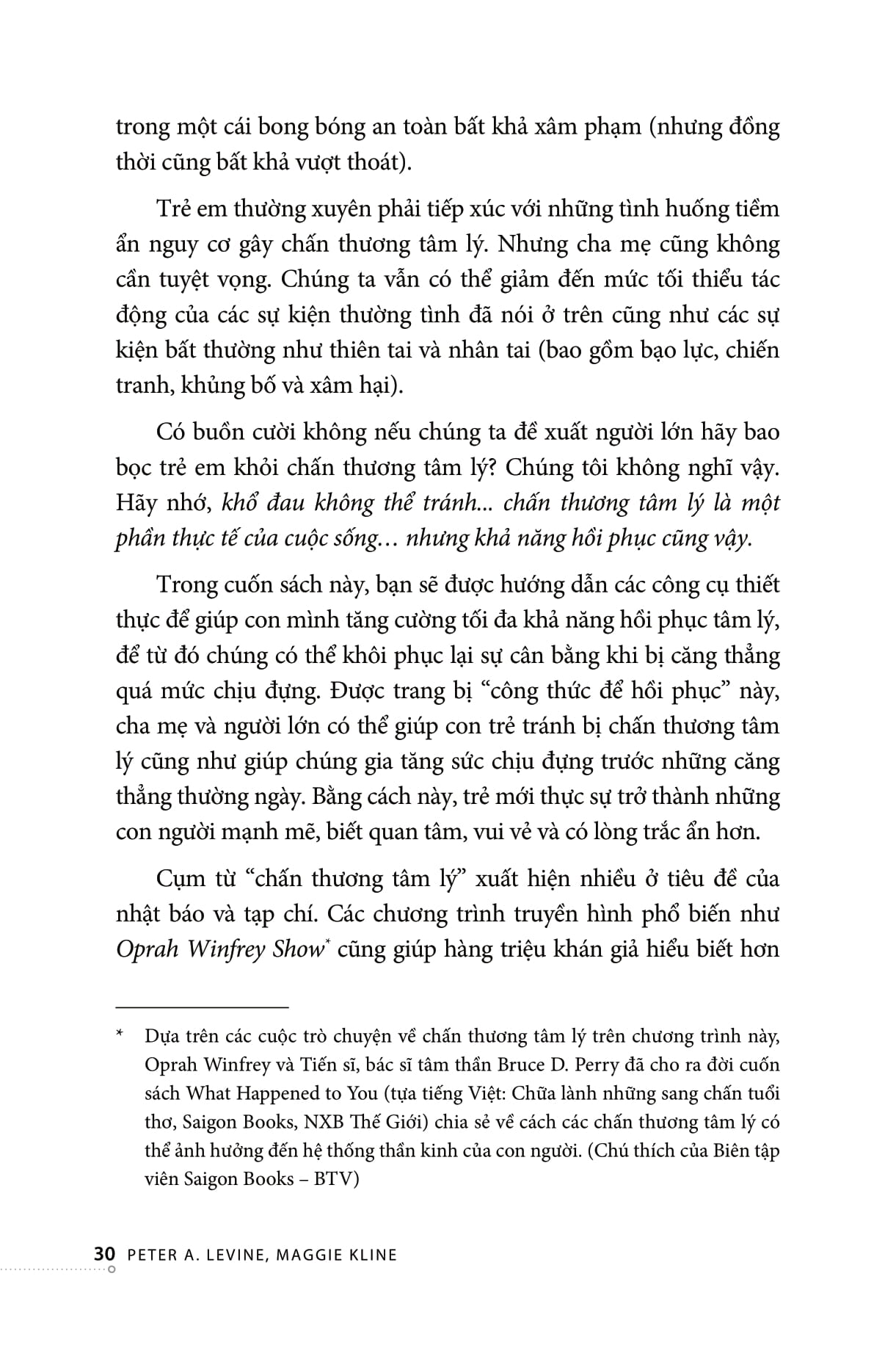 bảo vệ trẻ trước chấn thương tâm lý