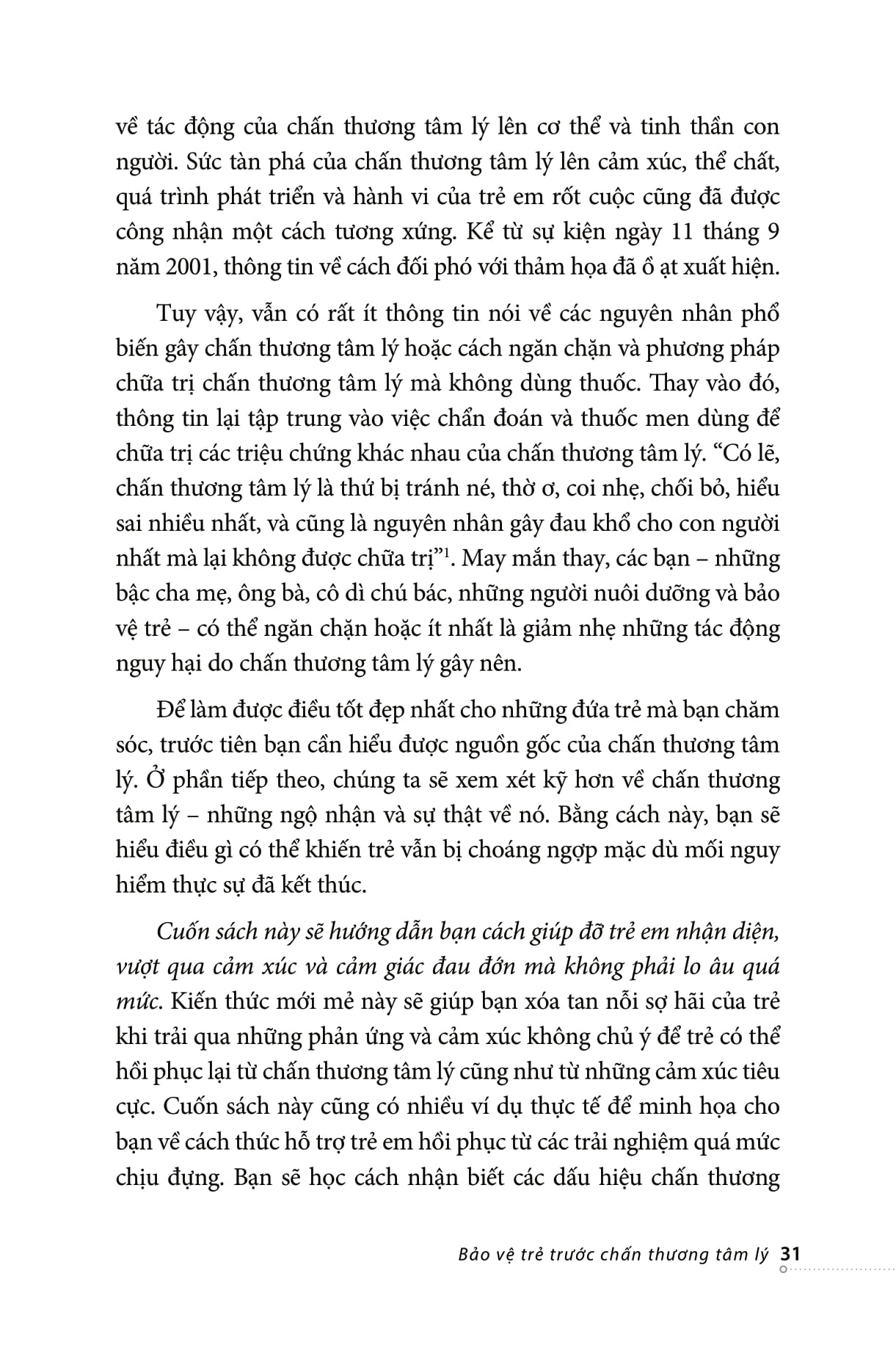 bảo vệ trẻ trước chấn thương tâm lý