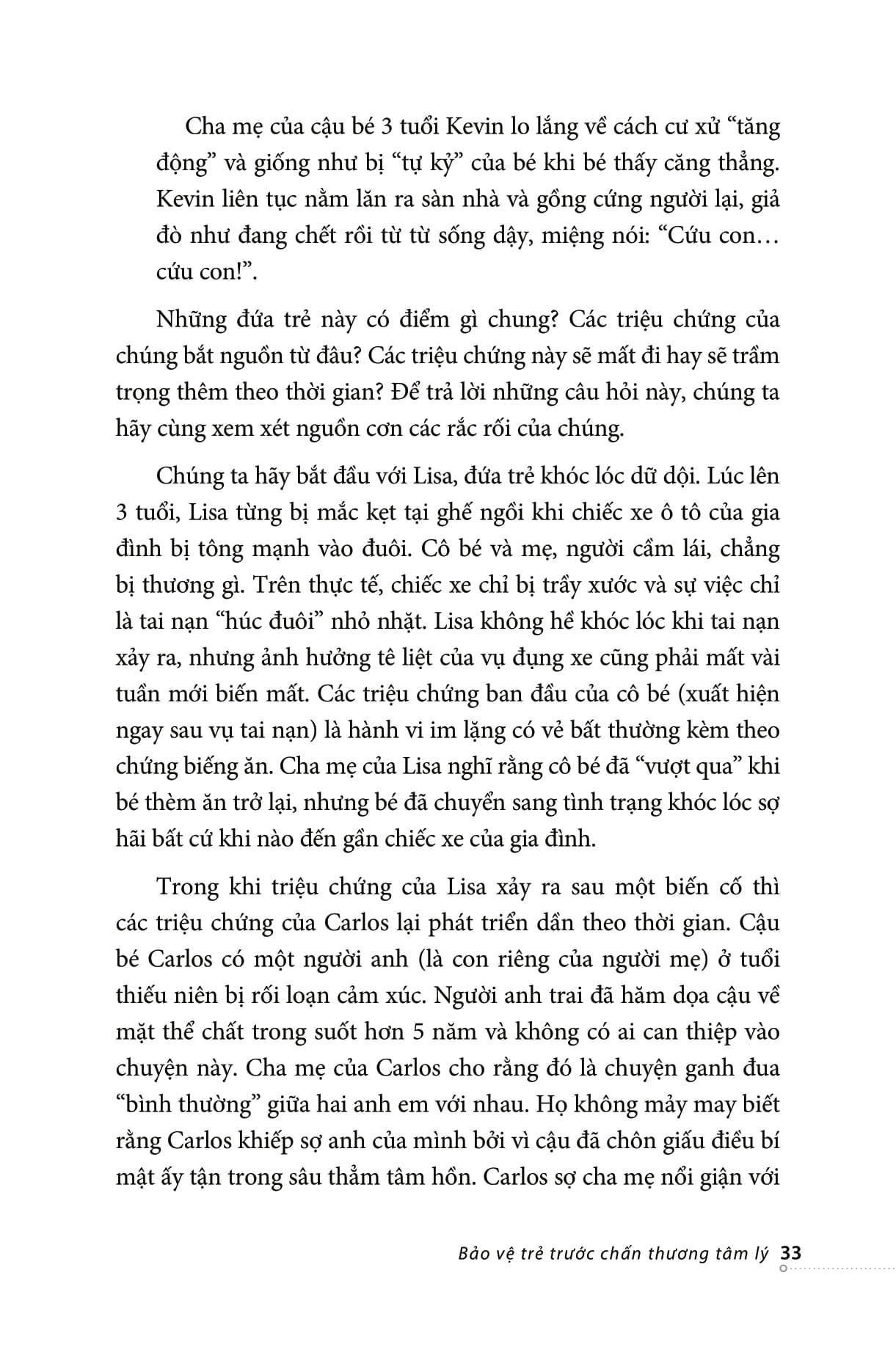 bảo vệ trẻ trước chấn thương tâm lý