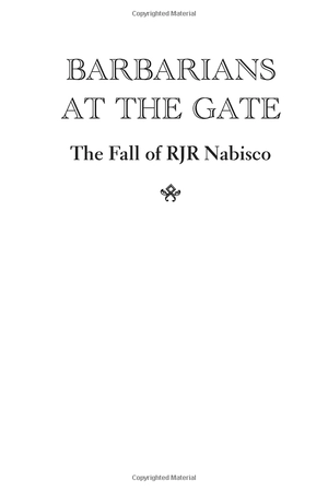 barbarians at the gate: the fall of rjr nabisco