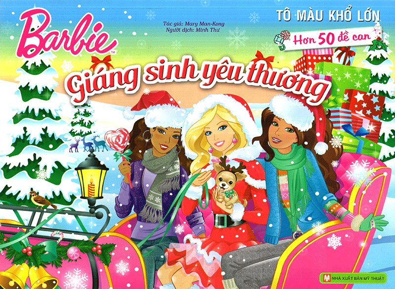 barbie giáng sinh yêu thương - tô màu khổ lớn với hơn 50 đề can
