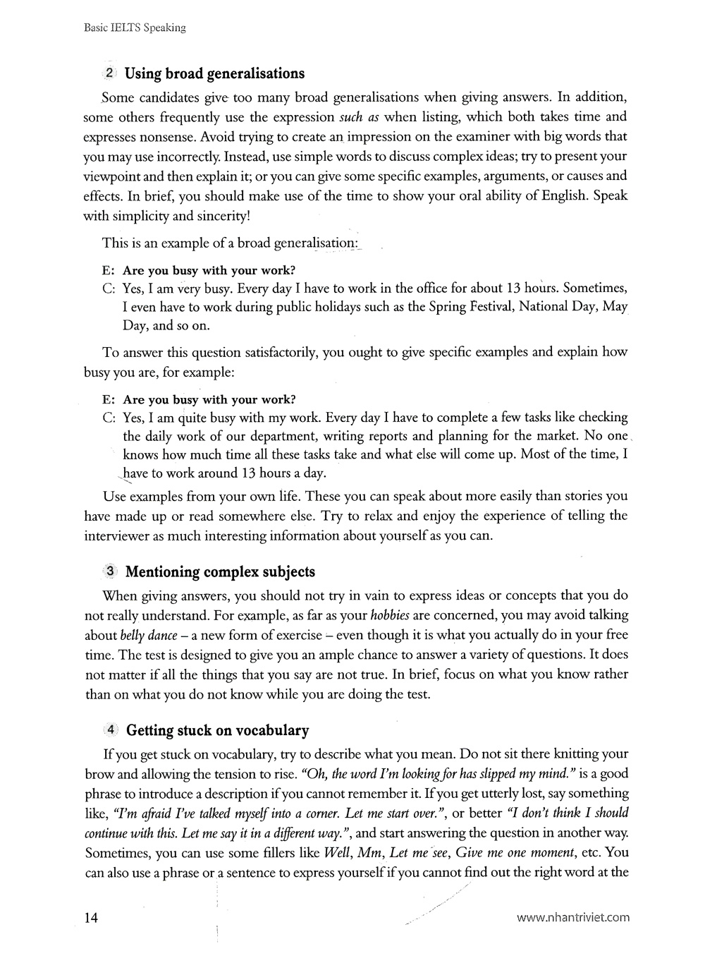 basic ielts speaking