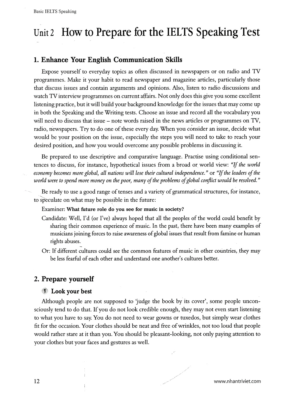 basic ielts speaking