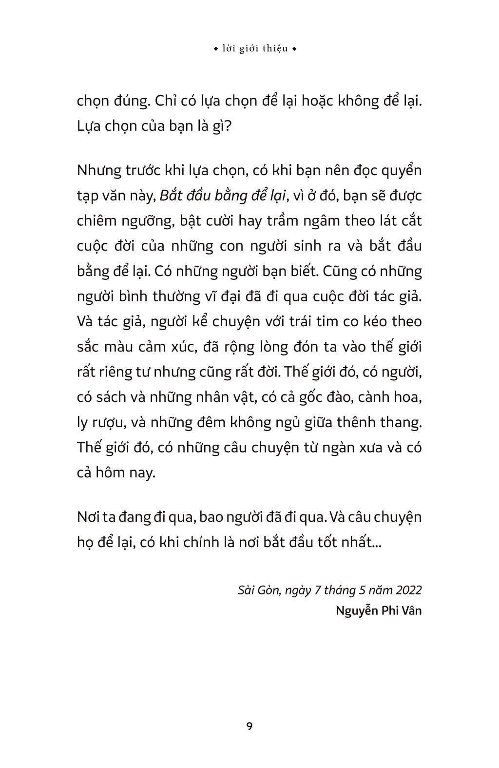 bắt đầu bằng để lại