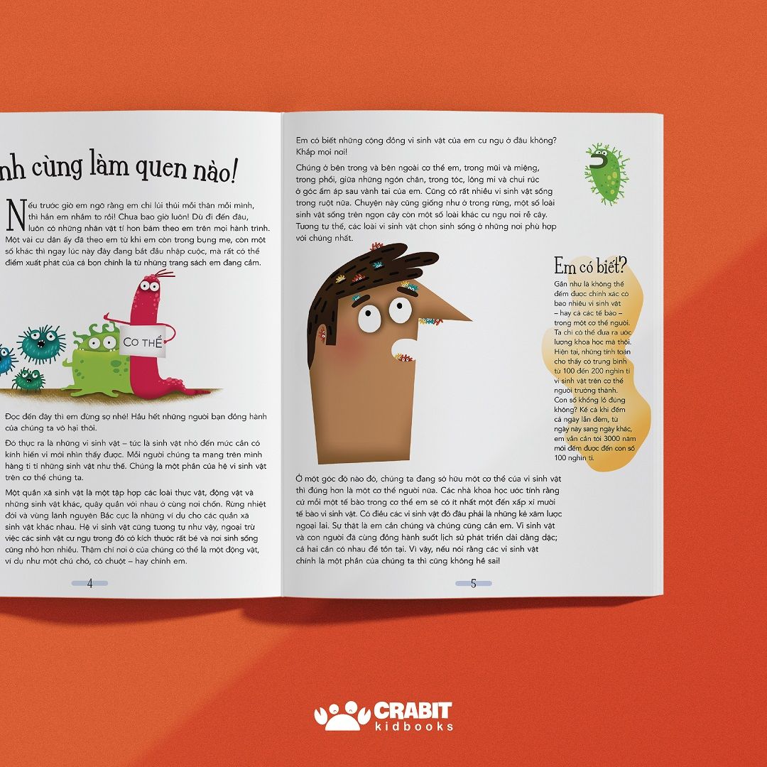 bật mí về những bí mật - cẩm nang về các "cư dân" tí hon cư trú trên cơ thể em - bìa cứng