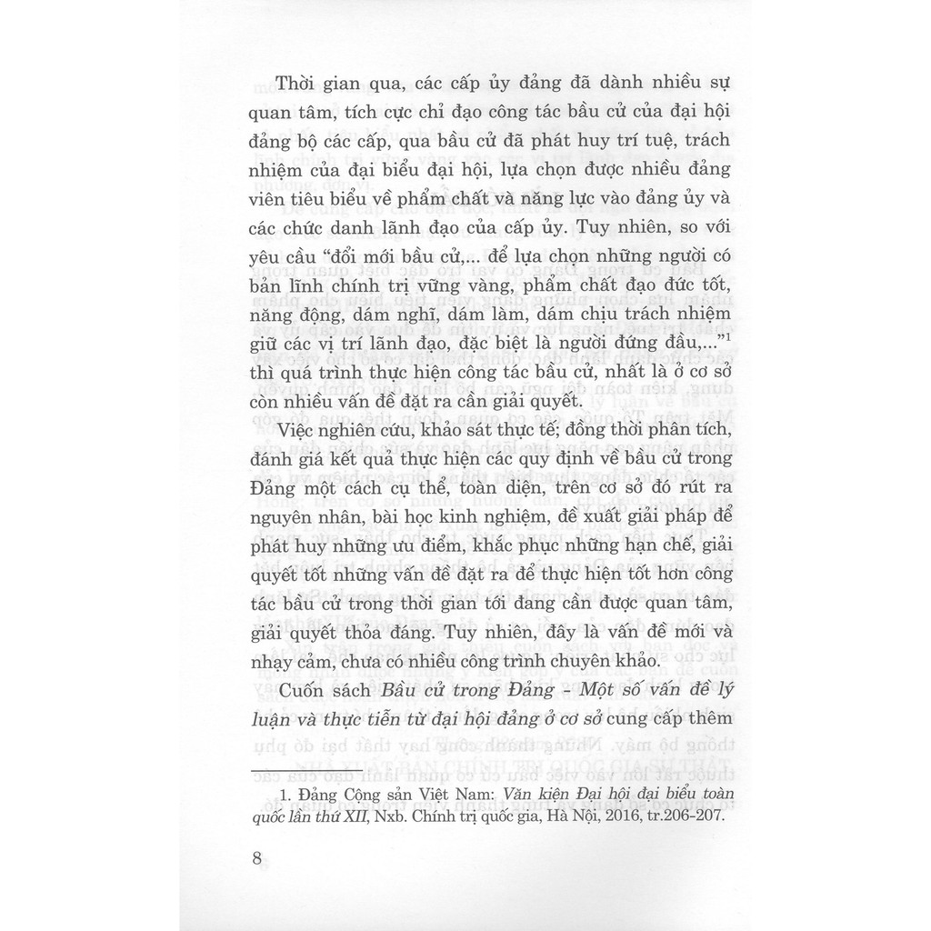 bầu cử trong đảng - một số vấn đề lý luận và thực tiến từ đại hội đảng ở cơ sở