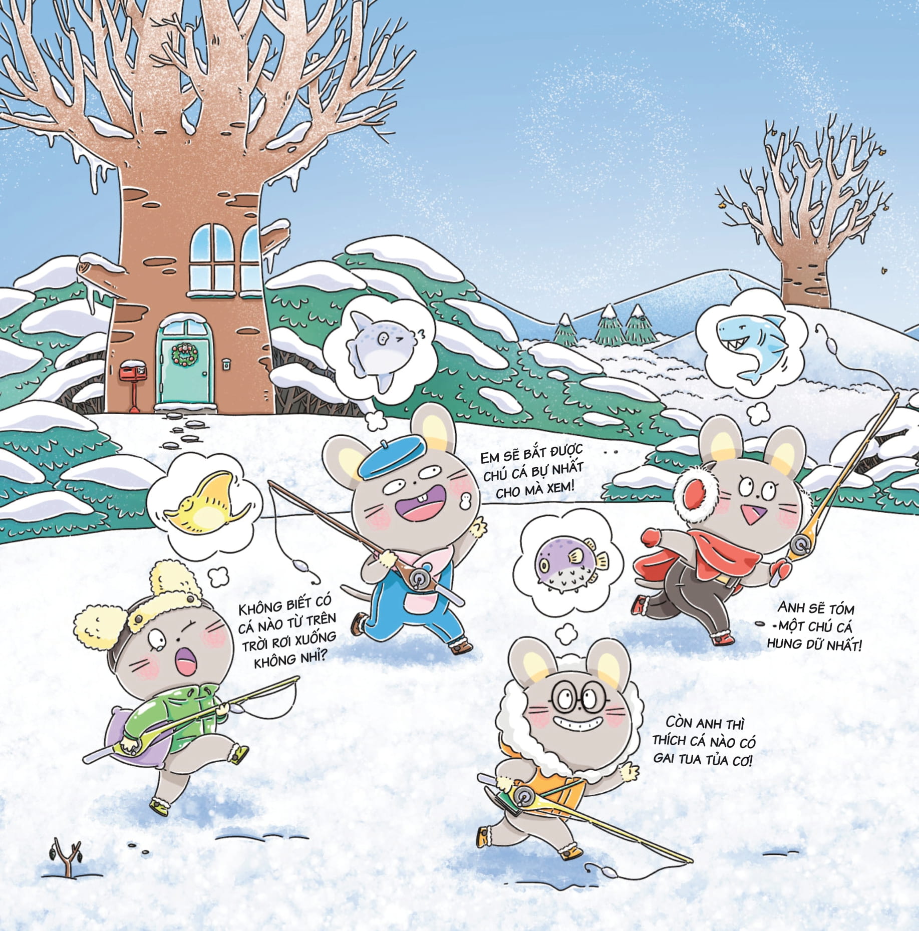 bảy anh em nhà chuột - trò chơi mùa đông - bánh hấp lãng mạn