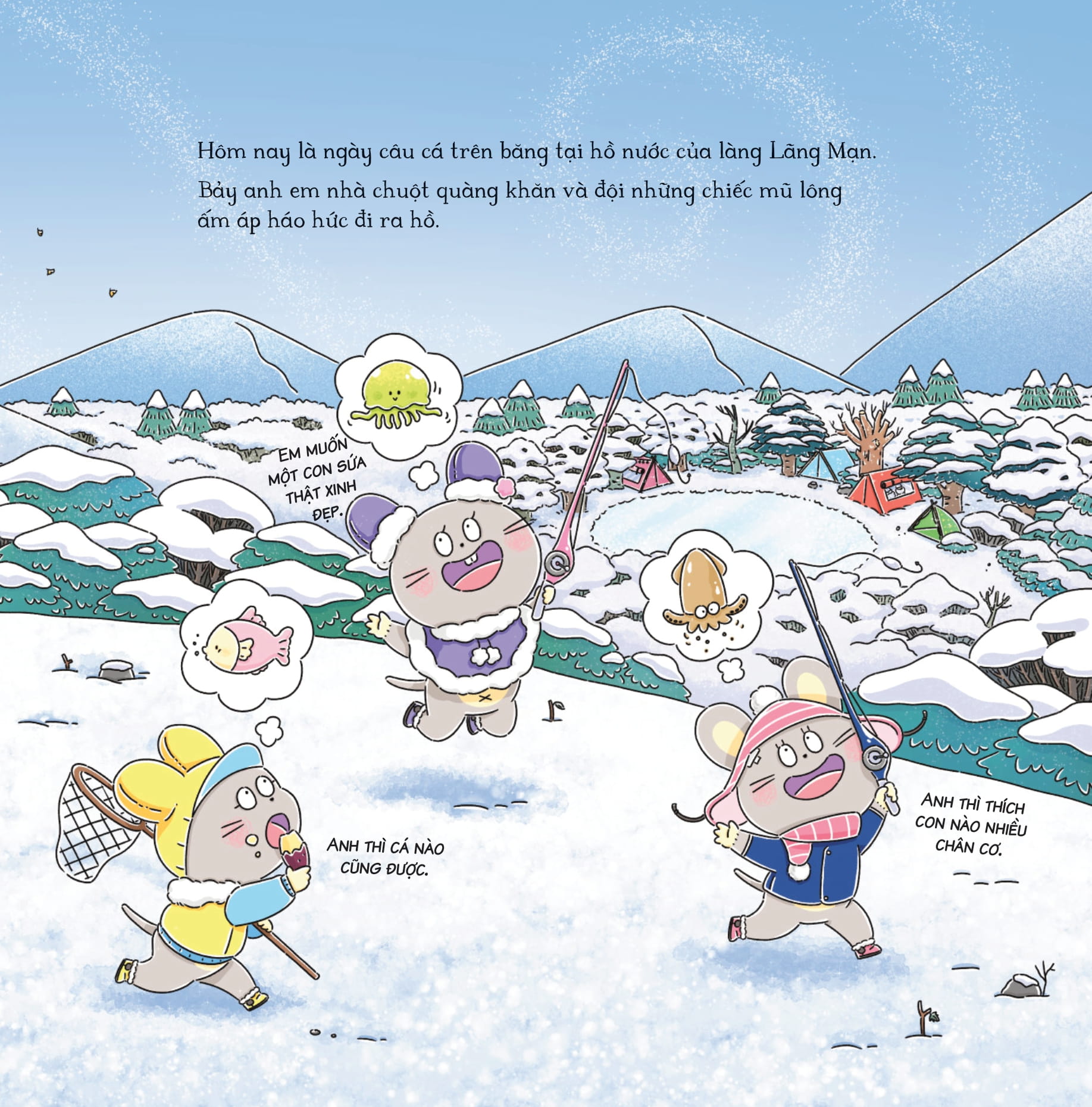 bảy anh em nhà chuột - trò chơi mùa đông - bánh hấp lãng mạn