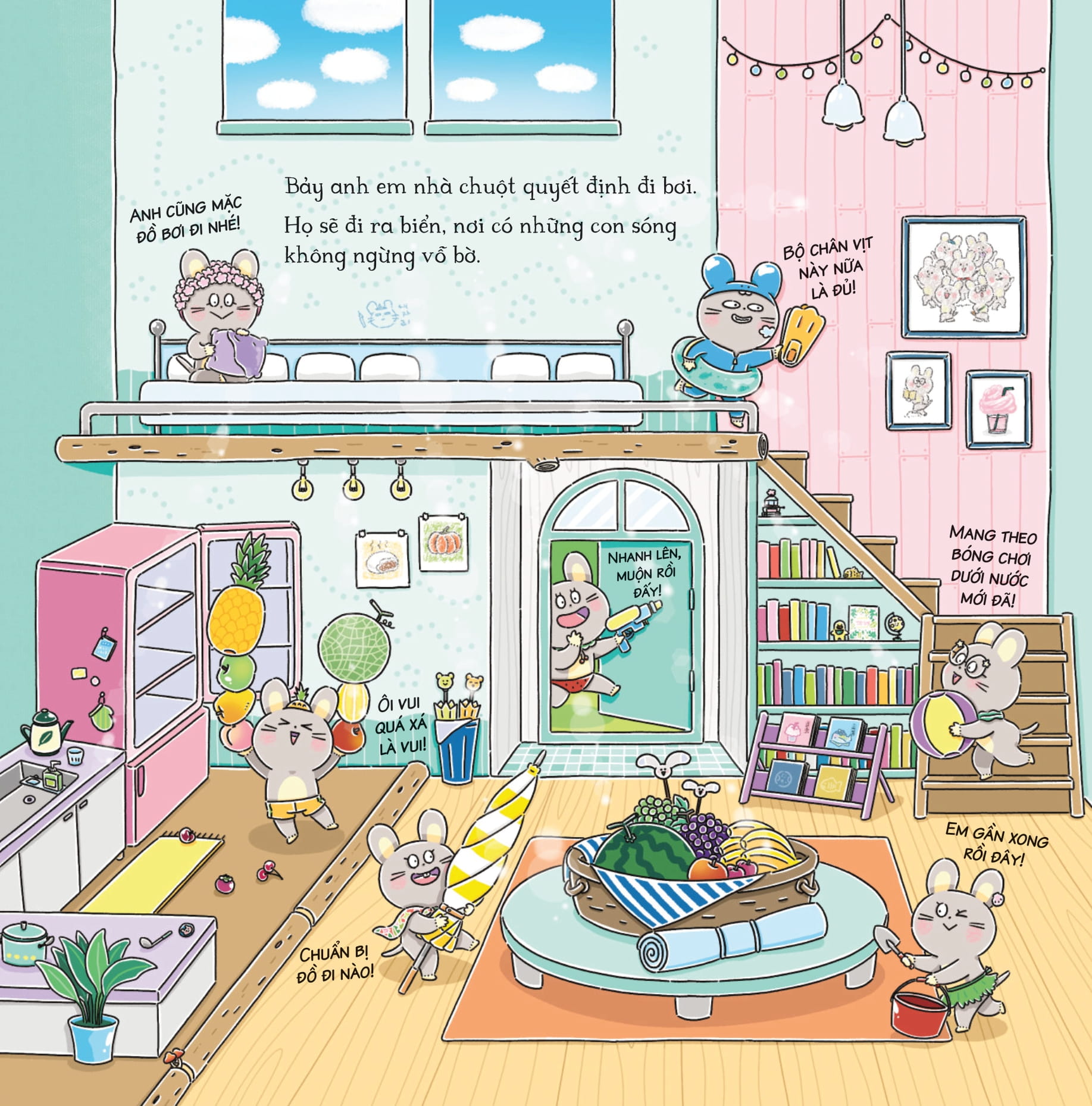 bảy anh em nhà chuột - trò chơi mùa hạ - đá bào cá voi