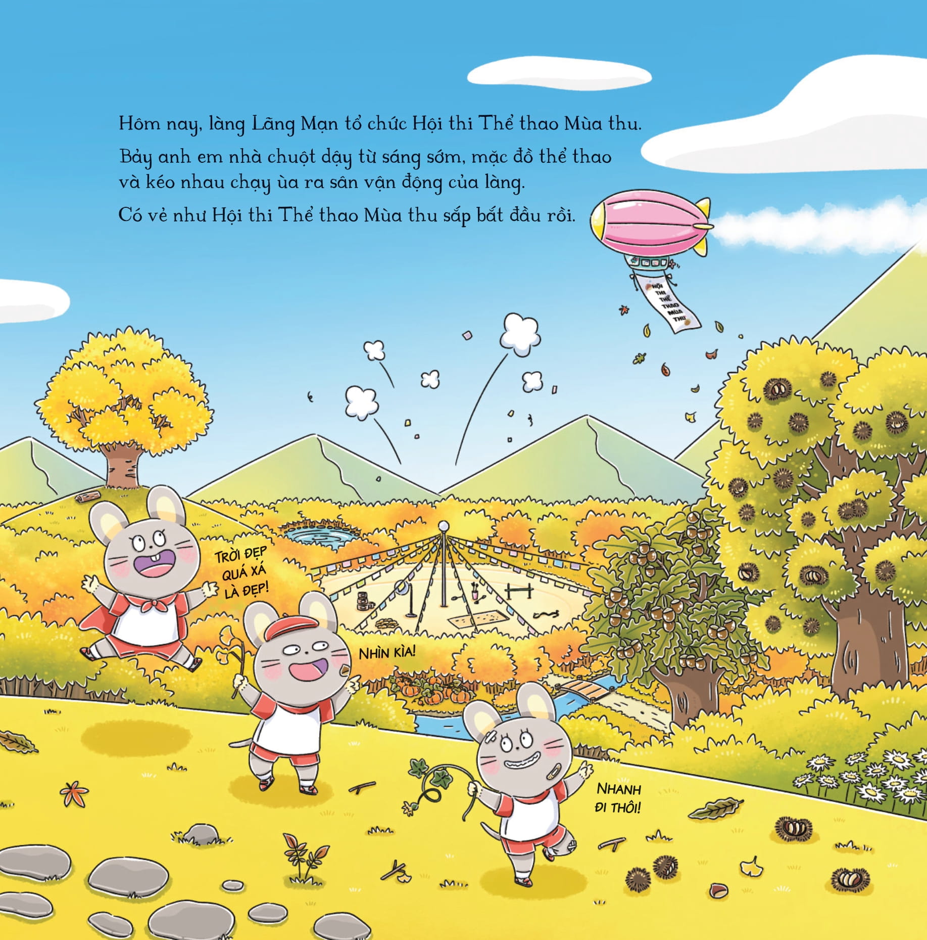 bảy anh em nhà chuột - trò chơi mùa thu - món súp hoàng hôn