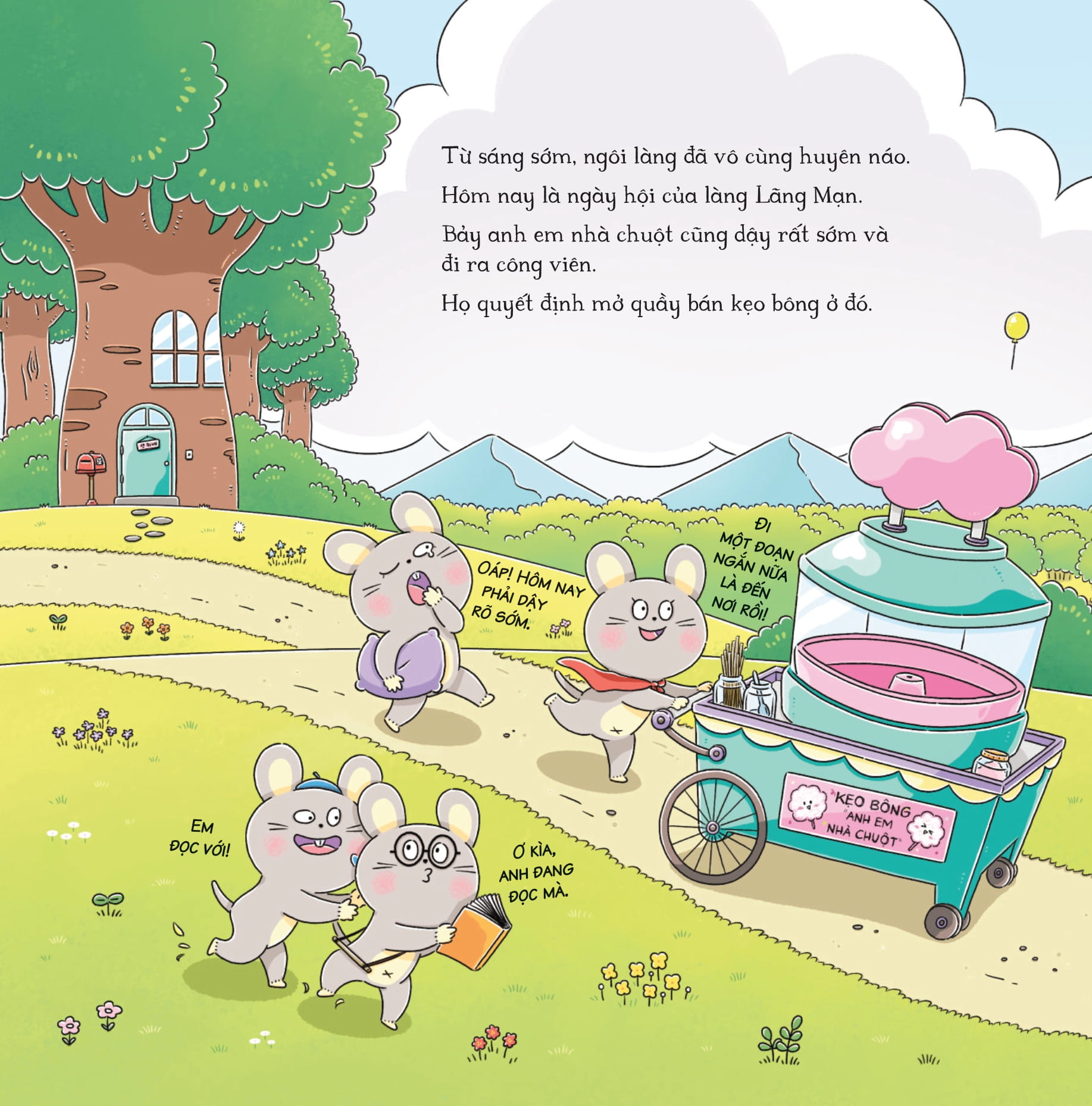 bảy anh em nhà chuột - trò chơi mùa xuân - nước ép mây