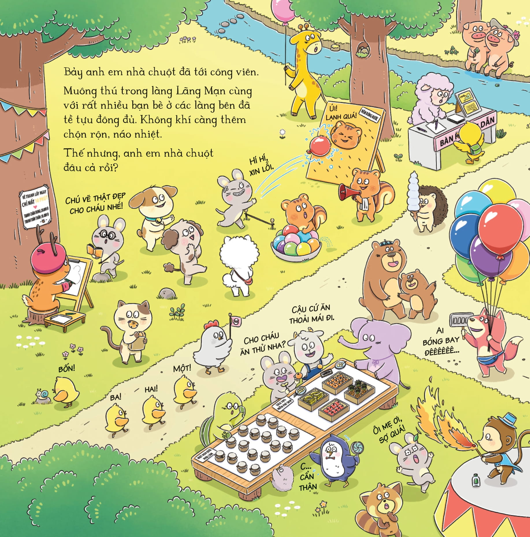 bảy anh em nhà chuột - trò chơi mùa xuân - nước ép mây