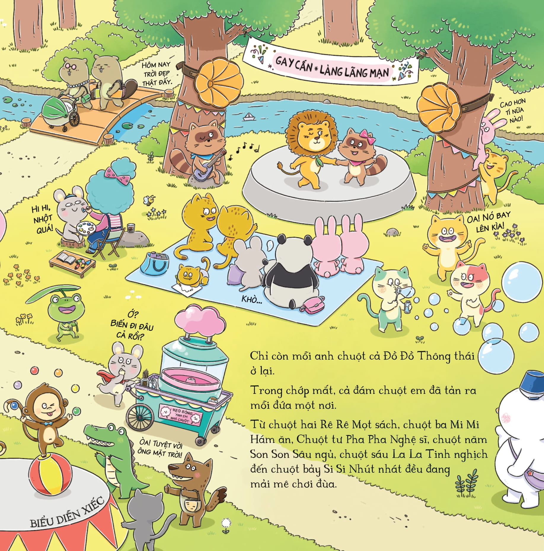 bảy anh em nhà chuột - trò chơi mùa xuân - nước ép mây