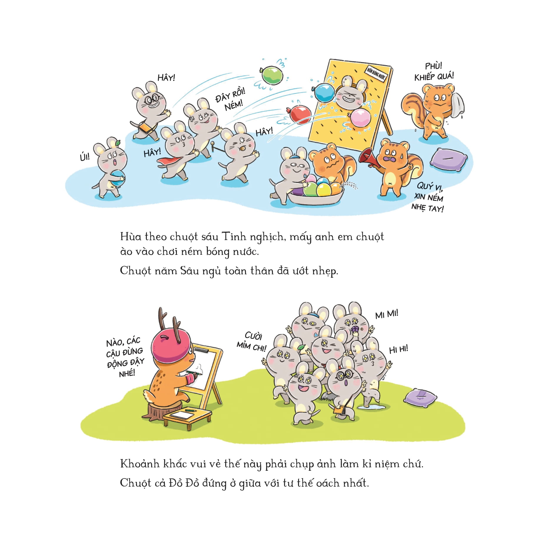 bảy anh em nhà chuột - trò chơi mùa xuân - nước ép mây