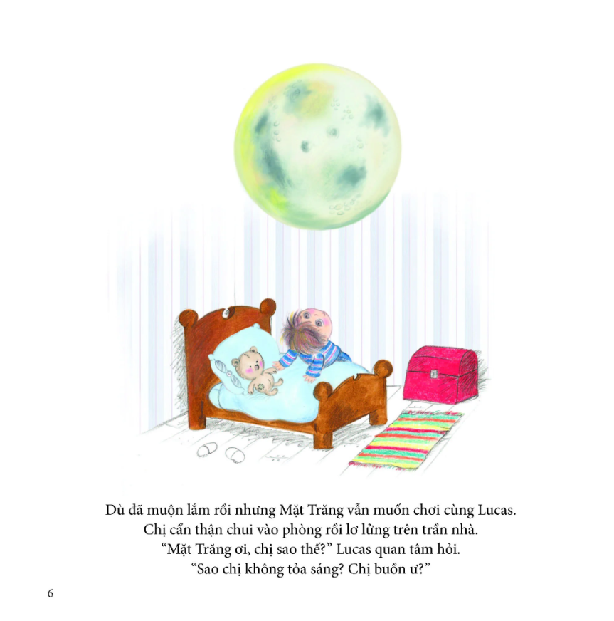 bé chơi cùng mặt trăng