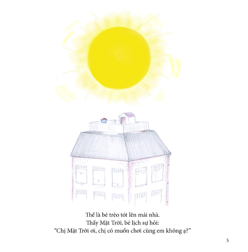 bé chơi cùng mặt trời
