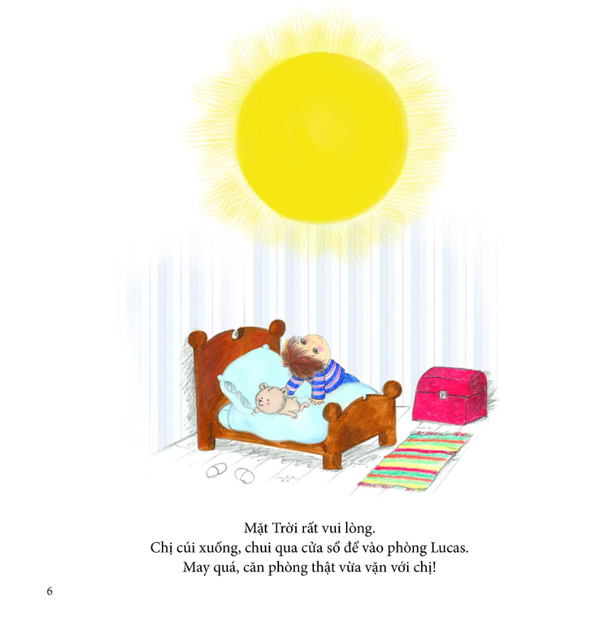 bé chơi cùng mặt trời