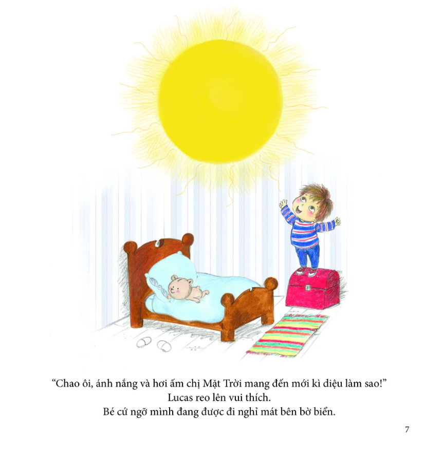 bé chơi cùng mặt trời